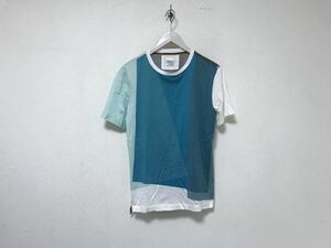 本物ポールスミスPAULSMITHコットン半袖TシャツメンズアメカジサーフミリタリービジネススーツワークM日本製グリーン緑柄