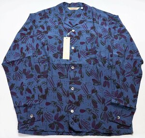 TROPHY CLOTHING (トロフィークロージング) Atomic Hawaiian L/S Shirt / 長袖アロハシャツ TR23SS-404 未使用品 ブルー size 16(L)