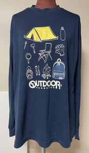 OUTDOOR 長袖Tシャツ 紺色　プリントTシャツ