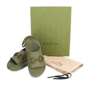 グッチ フラットフォームラバーサンダル ホースビット サンダル ラバー 747752 メンズ GUCCI 中古 美品