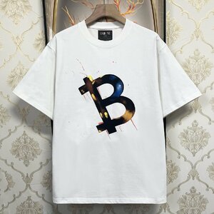 絶賛EU製＆定価2万◆UABONI*Paris*半袖Tシャツ*ユアボニ*パリ発◆通気 吸汗 個性 スプラッシュ トップス スウェット アメカジ 街着 2XL/52