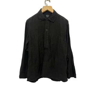 【 orslow 】 レア M-35 U.S.ARMY PULLOVER SHIRT リネン アーミー　プルーオーバー ビッグ シャツ 3 L ブラック 黒 麻 オアスロウ