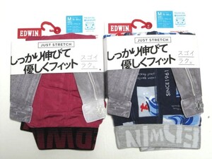 *送料無料*新品*M*EDWIN*スゴイラク。ボクサーブリーフ2枚*前閉じ*ウエストゴムやわらかさUP!・しっかり伸びて優しくフィット*エドウィン*