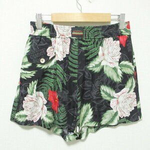 美品 21SS GUCCI グッチ HAWAIIAN-PRINT SILK SHORTS ボタニカル柄 ハワイアンプリント シルクショーツ ショートパンツ 38 ブラック 024