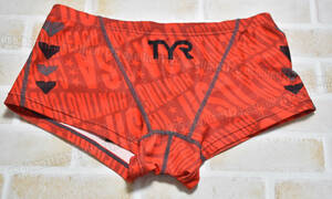 TYR ティア DURAFAST J ショートボックス水着 男子競泳水着 レッド サイズ150