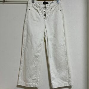 お値下げ！送料込！BANANA REPUBLIC ロングキュロットパンツ　白　size24/00 used 美品