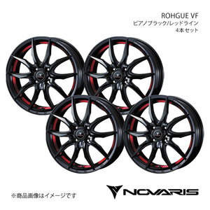 NOVARIS/ROHGUE VF タウンボックス DS17W アルミホイール4本セット【14×4.5J 4-100 INSET45 ピアノブラック/レッドライン】0040089×4