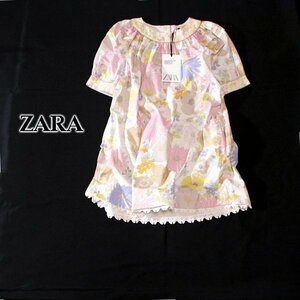 ☆☆ 未使用 ザラ ZARA ☆☆ 可愛い花柄 コットン プルオーバー 7YEARS 122CM 春 夏 キッズ 女の子 23A06