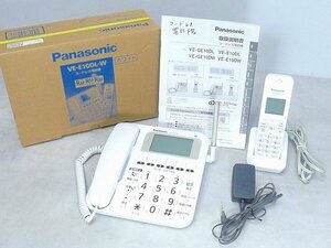 8002T02*9A▲Panasonic/パナソニック コードレス電話機 VE-E10DL-W ホワイト 親機 子機 セット 通電確認 動作品 箱・説明書付き