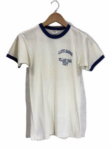 Champion◆80s/トリコタグ/リンガーTEE/LLOYD HARBOR/Tシャツ/S/コットン/CRM//