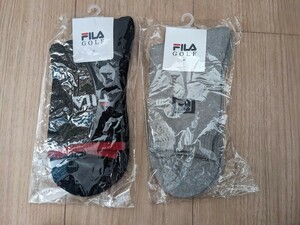 新品 FILA 靴下 2足 25-27cm ブラック グレー 紺 ネイビー ソックス フィラ ゴルフ 即決