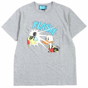 未使用品▼GUCCI グッチ 548334 FLASH ドナルドダック コットン クルーネック 半袖Ｔシャツ グレー XXL イタリア製 正規品 メンズ