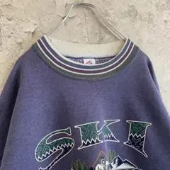 90s USA製 ジャージーズ リブライン スウェット XL ゆるだぼ プリント