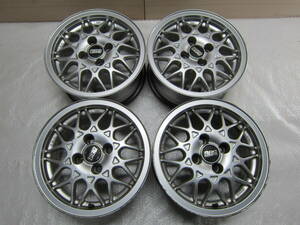 ☆フォルクスワーゲン 純正OP BBS 14インチ 6.5J オフセット+38 PCD100 x 4H ハブ径70mm 61/2Jx14H2 BBS 332 ET38 流用 中古☆