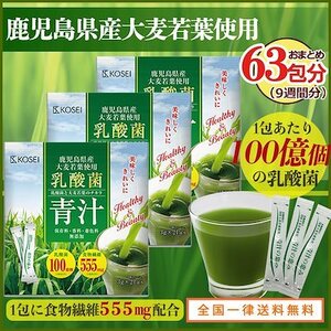 乳酸菌青汁　　九州産大麦若葉使用　　６３包(２１包×3袋)　　送料無