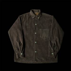 50s〜60s Ivy League Sportswear Print Corduroy B.D Open Collar Shirt 50年代 60年代 プリントコーデュロイ オープンカラーシャツ