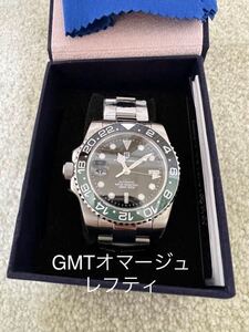 GMT レフティ　自動巻　緑　パガーニデザイン　GMTマスターオマージュ　