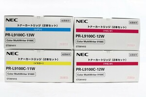 未使用 NEC 純正 トナー PR-L9100C-11W / PR-L9100C-12W / PR-L9100C-13W 3色4本（C・Y×各1 / M×2） エヌイーシー ITW9GZL219ZO-YR-L01