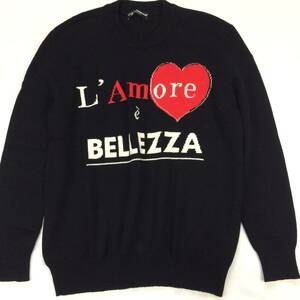 DOLCE＆GABBANA ドルチェ＆ガッバーナ L’AMORE BELLEZZA DG カシミヤ100％ ロゴり インターシャ編み カシミヤニット セーター 