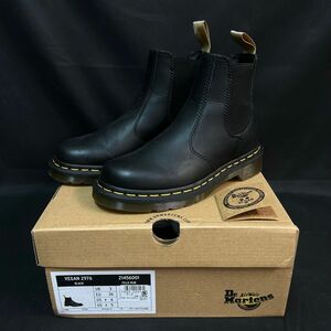 DFc263Y08 Dr.MARTENS ドクターマーチン 2976 VEGAN サイドゴアブーツ UK3 22.0cm ブーツ ブラック 黒 メンズ レディース 箱付き