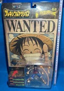 【未開封】ONE PIECE ワンピース フレキシブルアクション モンキー・D・ルフィ フィギュア 手配書&新聞 リバーシブルピンナップ バンダイ