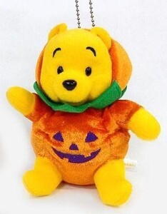 中古ぬいぐるみ プーさん(かぼちゃ) ぬいぐるみバッジ 「ディズニー・ハロウィーン2014」 東京ディズニーリゾート限定