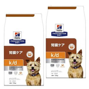 送料300円(税込)■or012■Hills 犬用療法食 腎臓ケア k/d チキン入り 7.5kg 2袋【シンオク】