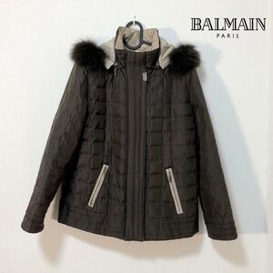 BALMAIN バルマン シルク キルティング ファー ダウンジャケット