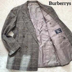 B68 Burberrys　バーバリー　テーラードジャケット　グレー　A4表記　ヘリンボーン　ツイード