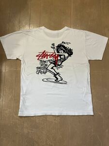 白タグ90s/USA ステューシー　ツイストガールプリント　Tシャツ　