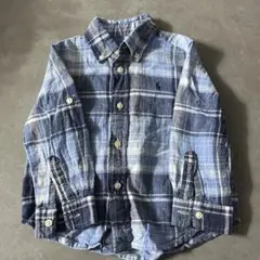 【当日発送】Ralph Lauren チェック柄シャツ　ネルシャツ　80 青