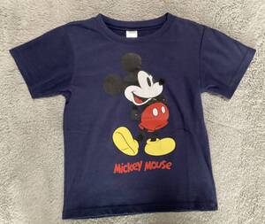 ディズニー　ミッキーマウス柄　　紺色　半袖Tシャツ　130センチ