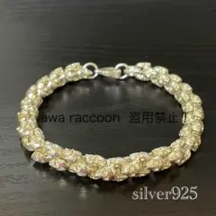 ブレスレット　silver925刻印　ビンテージ　ドクロデザイン　メンズアクセ