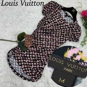 Y5 LOUIS VUITTON ルイヴィトン レディース 女性 婦人服 ミニワンピース ミニワンピ ワンピース 半袖 総柄 モノグラム イタリア製 美品 M