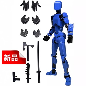 フィギュア ロボット アクション ダミー人形 ブルー 新品