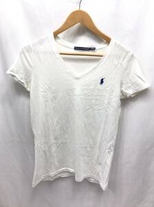 RALPH LAUREN SPORT ラルフローレンスポーツ 半袖Tシャツ Vネック ホワイト M レディース 24040902