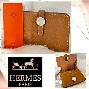 人気商品 HERMES エルメス ドゴン カードケース ゴールド エバーカラー U刻印