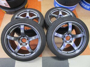 ADVAN Racing アドバン TC-4 シビックタイプR 18インチ 9J +53 5H120 中古 20年製 DUNLOP DIREZZA DZ102 245/40R18 中古 軽量ホイール