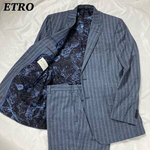 ETRO エトロ スーツ セットアップ 星座 総柄 ストライプ 54 メンズ ジャケット スラックス