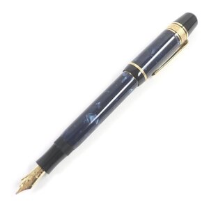 極美品□MONTBLANC モンブラン ペン先18K Bニブ 作家シリーズ エドガー・アラン・ポー 3456/17000 万年筆 ネイビー系 ドイツ製 メンズ