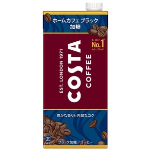 コスタコーヒー ホームカフェ ブラック 加糖 紙パック 1000ml 6本 (6本×1ケース) 安心のメーカー直送