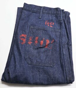 Warehouse (ウエアハウス) Lot 1202 U.S.NAVY DENIM UTILITY TROUSERS / デニムユーティリティトラウザー (プリント有り) 美品 w30