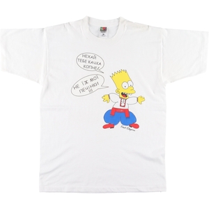 古着 90年代 フルーツオブザルーム FRUIT OF THE LOOM THE SIMPSONS シンプソンズ キャラクタープリントTシャツ USA製 メンズL /eaa431985