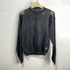 ☆送料無料☆MM6 Maison Margiela☆メゾンマルジェラ☆シースルーニットスナップカーディガン☆黒☆S☆L22