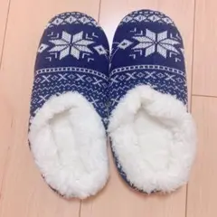 雪柄ルームシューズ