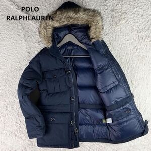 【現行タグ 希少サイズL 美品】 POLO RALPH LAUREN ポロラルフローレン 【圧倒的保温力】 メンズ ダウンジャケット アウター ファー 極暖