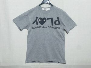 【PLAY COMME des GARCONS】コムデギャルソン プレイ Tシャツ グレー サイズS AD2008 半袖 ハートデザイン