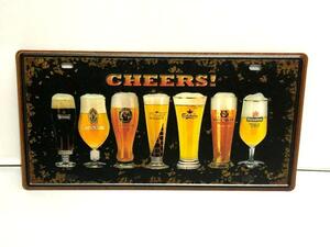 K167 新品◆ビンテージ風 ブリキ看板 ビール BEER アメリカン雑貨 インテリア アメリカ アンティーク レトロ 居酒屋 バー