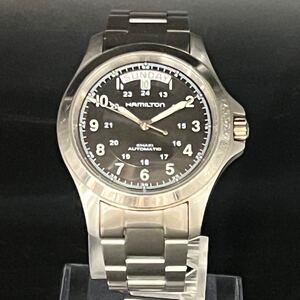 HAMILTON 自動巻き KHAKI AUTOMATIC H644550 ブラック文字盤 ハミルトン カーキ ブラック文字盤 裏スケ スケルトン 稼動品 U60 #20541 