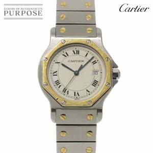 カルティエ Cartier サントスオクタゴンLM コンビ W2001583 ヴィンテージ メンズ 腕時計 デイト K18YG クォーツ Santos octagon 90236397